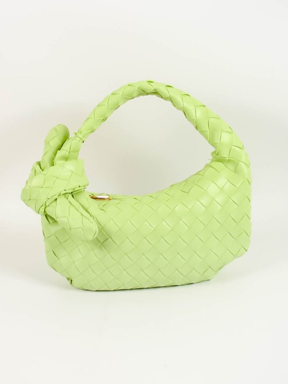 Urban Expressions Lime Green Woven Knot Hobo Bag Vegan Leather Shoulder Purse